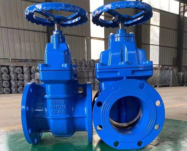 BS 5150 ductile iron NRS metal seated gate valves, 6" PN16.