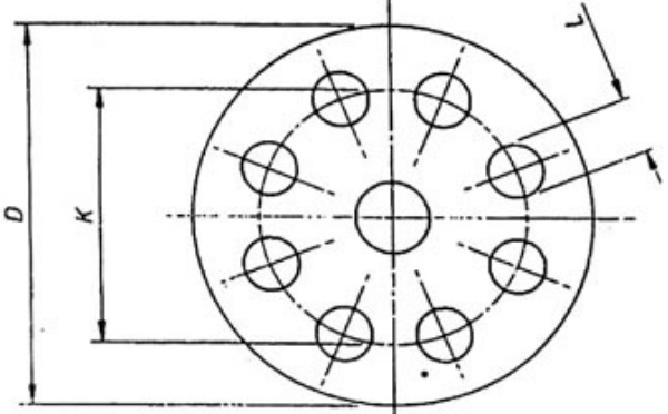 Drawing of BS 4504 flange drilling