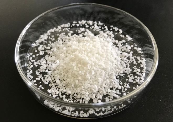 Aluminum sulfate particles.