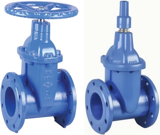 Photos of BS 5163 NRS resilient gate valves.