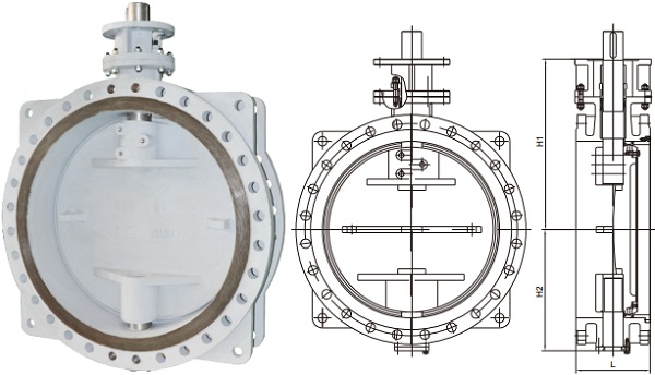 AWWA C504 double eccentric flanged BFV.