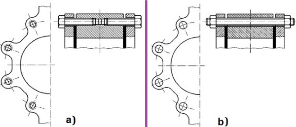 Bolt hole design for lug butterfly valves.