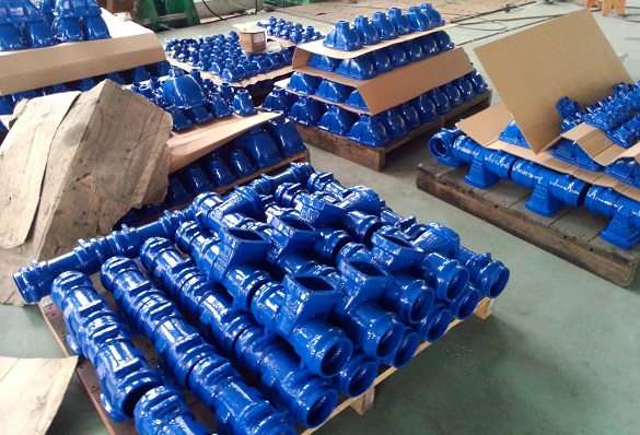 assembly of socket end gate valves.